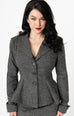 Micheline Pitt For Unique Vintage Grey Tweed Rachael Suit Jacket - Natasha Marie Clothing