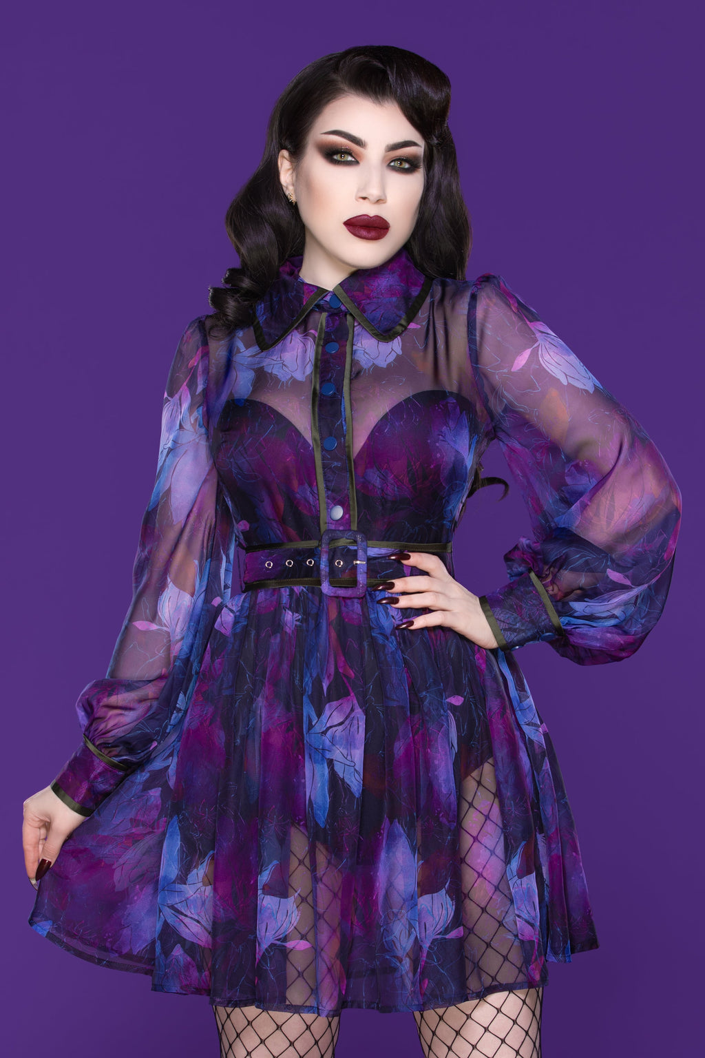 Dakota Dress (Purple Floral) (XS and S ONLY)