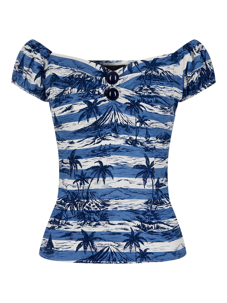 Dolores Top in Mahiki Print (XXS, XS and 4XL ONLY) - Natasha Marie Clothing