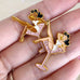 Martini Girl Lapel Pin Brown