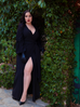 Black Widow Wrap Gown in Solid Black (XS ONLY)